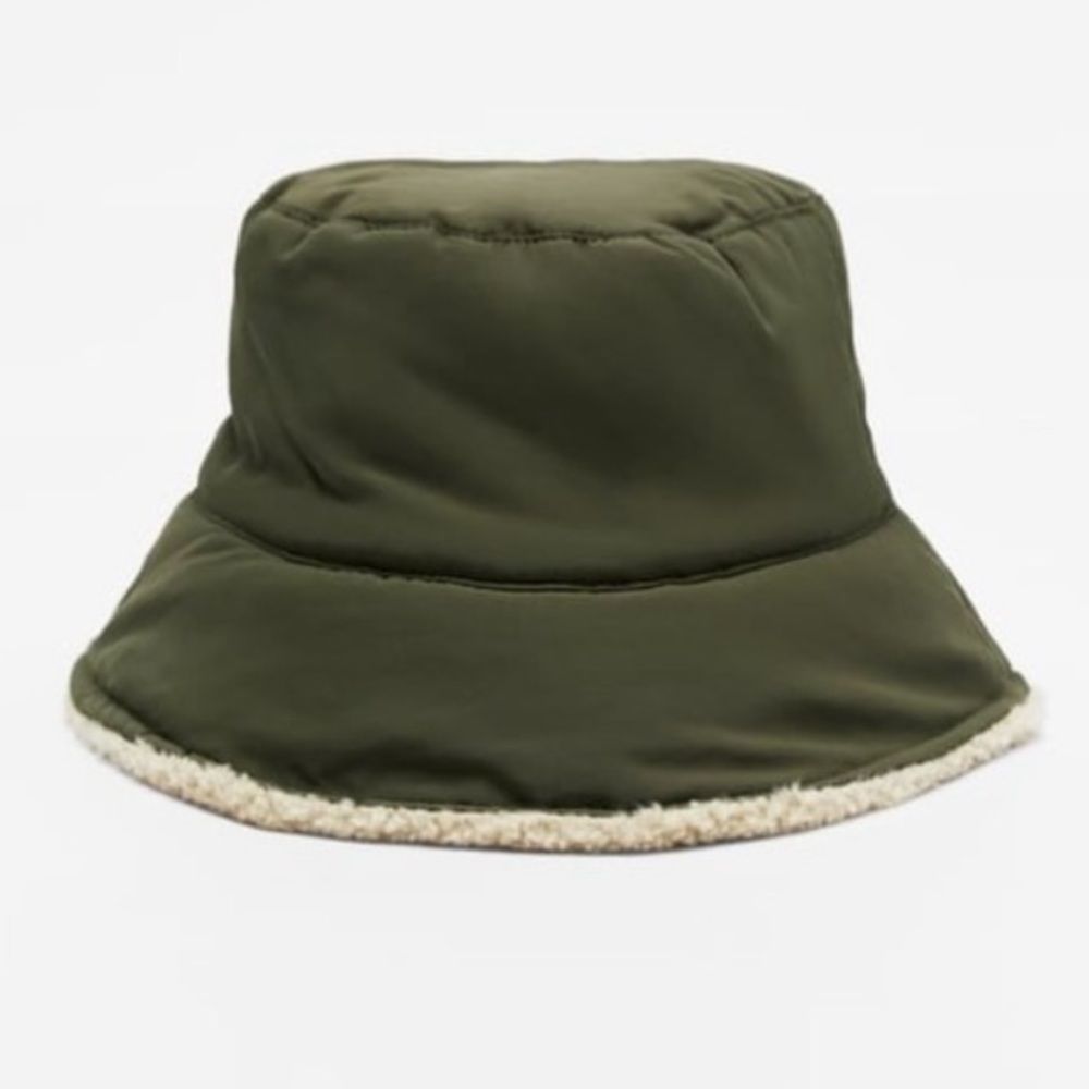 ZARA Sherpa Fleece Reversible Bucket Hat NWT